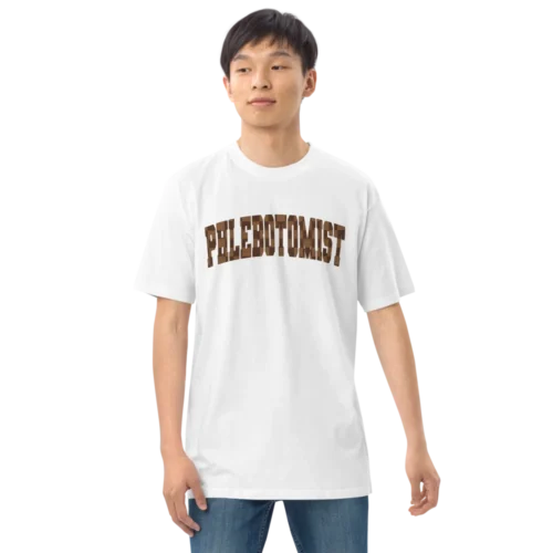 Phlebotomist Checkered Men’s premium heavyweight tee