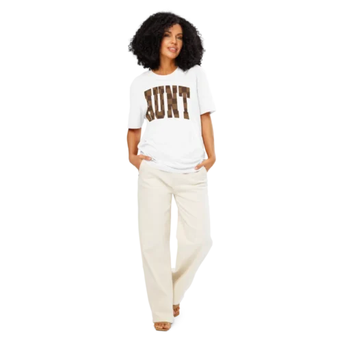 AUNT CHECKERED Unisex organic ribbed neck t-shirt